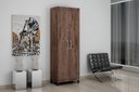 Ver imagem 3 de Armario Multiuso Asteca 2 Portas com Chave Valdemoveis Castanho