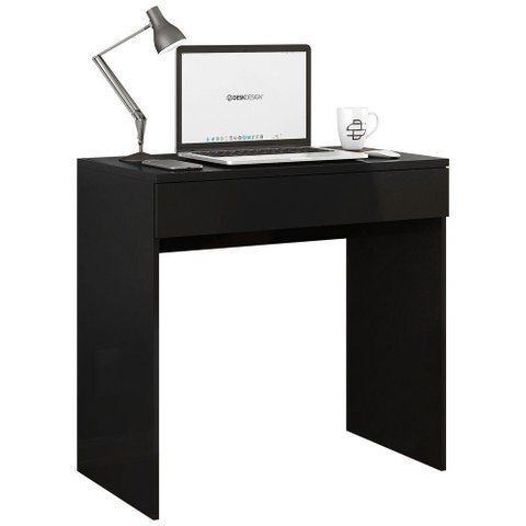 Mesa Escrivaninha Bp 100% Mdf 80cm Com 01 Gaveta Preto