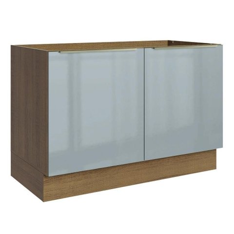 Balcão Gabinete de Pia 120 Cm 2 Portas (sem Tampo) Rustic/cinza Lux Madesa Rustic/cinza