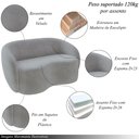 Ver imagem 4 de Conjunto 1 Sofá Living 160cm e 1 Poltrona Decorativa Sala de Estar Íbis Encosto Fixo Veludo Cinza G3