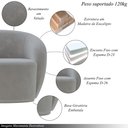 Ver imagem 3 de Conjunto 1 Sofá Living 160cm e 1 Poltrona Decorativa Sala de Estar Íbis Encosto Fixo Veludo Cinza G3