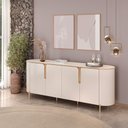 Ver imagem 1 de Buffet América (Cléo) 4 Portas 2 Prateleiras MDP MDF Off White Gran Belo