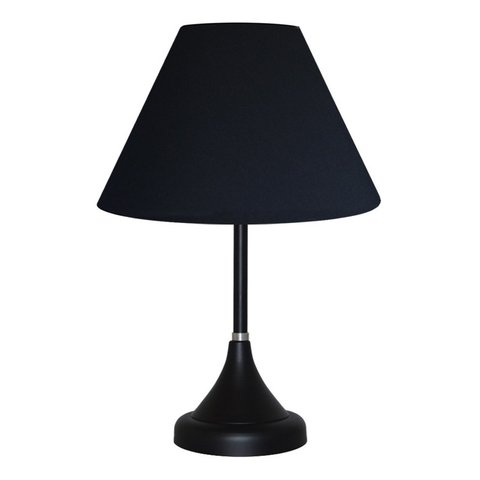 Abajur para Sala ou Quarto Base Preto e Cúpula de algodão Preto