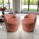 Ver imagem 1 de Kit 2 Poltronas Decorativa Yara Orgânica Bouclé Terracota