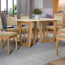 Ver imagem 3 de Conjunto Sala de Jantar Lina em Madeira Maciça 6 Cadeiras Boucle Bege
