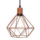Ver imagem 4 de Trio Aramado Diamante Pequeno Poptem Canopla Múltipla Reta 43Cm Cobre Metal 19Cm Luminária Lustre Sa