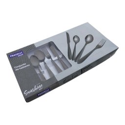 Faqueiro Conjunto Talheres Jogo Aço Inox Rose Gold Black - 6