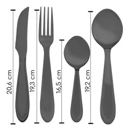 Faqueiro Conjunto Talheres Jogo Aço Inox Rose Gold Black - 3