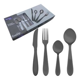 Faqueiro Conjunto Talheres Jogo Aço Inox Rose Gold Black - 1