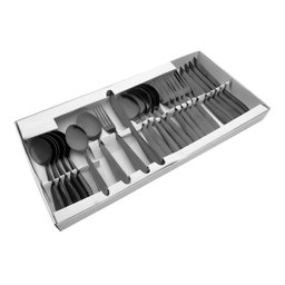 Faqueiro Conjunto Talheres Jogo Aço Inox Rose Gold Black - 7