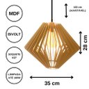 Ver imagem 5 de Luminária Teto tipo Pendente SAFIRA MDF - Completa