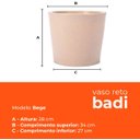 Ver imagem 3 de Vaso Reto Badi Bege 28 Terrano