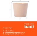Ver imagem 3 de Vaso Reto Badi Bege 28 Terrano