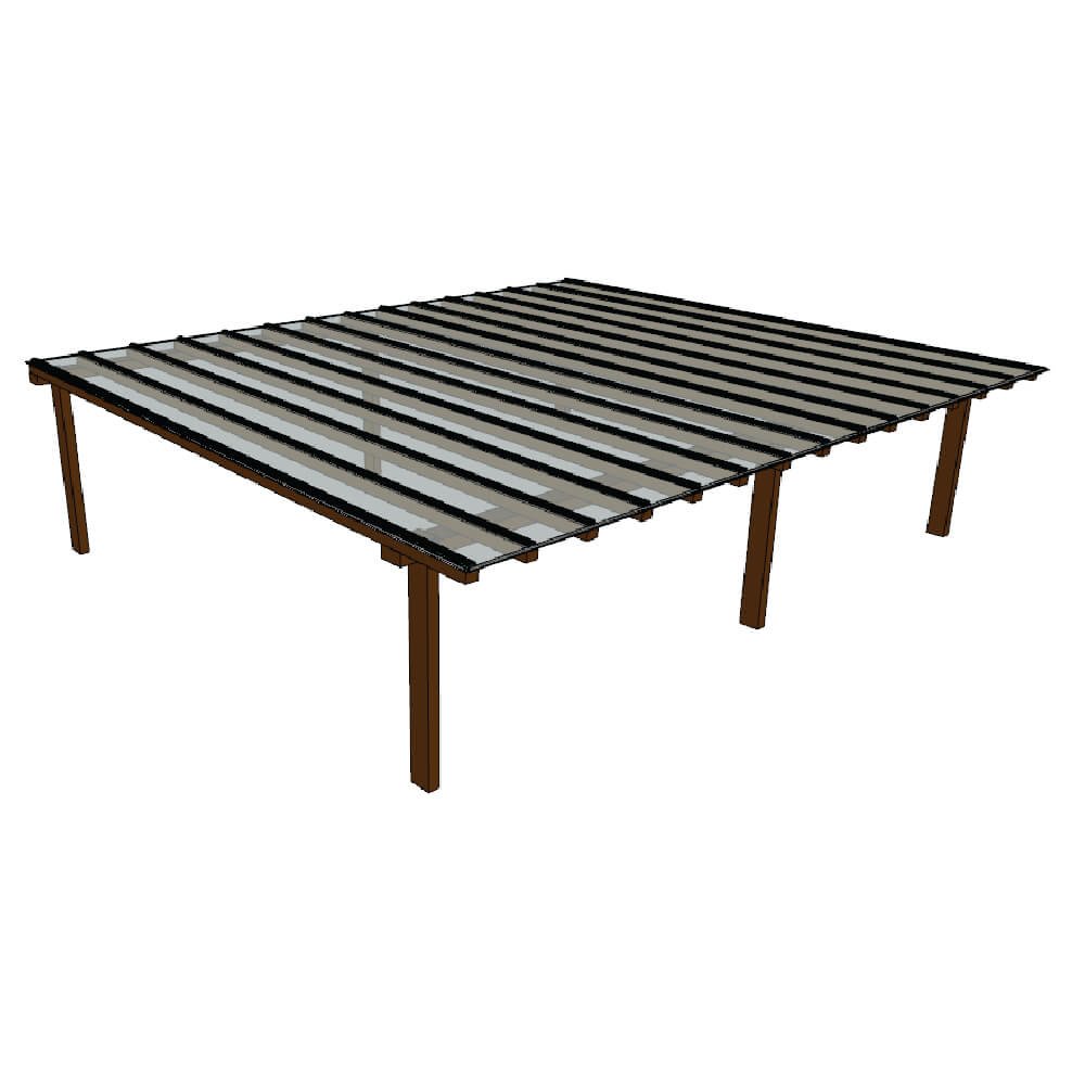 Cobertura Policarbonato Alveolar 7,00m x 6,00m - Cristal 4mm - 1