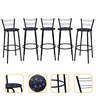 Kit 5 Banquetas para Balcão Bancada Cozinha Bistrô Ilhas Gourmet Bares Banco Flórida Preta - 1