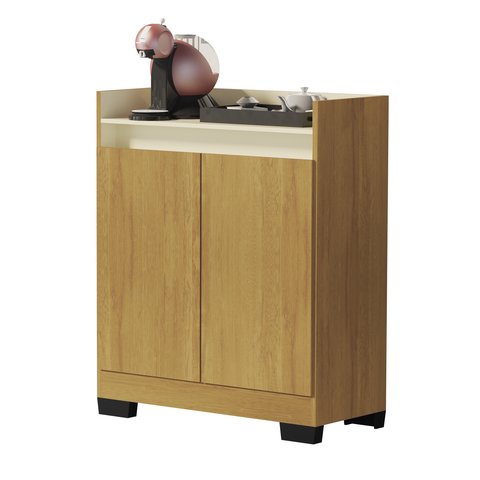Aparador Buffet Real Cantinho do Café com 2 Portas - Mel com Pérola
