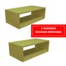 Kit 2 Unidades Mesa De Cabeceira Suspenso Criado Mudo Mdf Nicho Quarto 20x60x31cm - Amarelo - 1