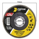 Ver imagem 2 de Disco Lixa Flap 115mm Grão 120 Madeira Aço Desbaste | 03 Un