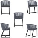 Ver imagem 5 de Mesa com 6 Cadeiras de Jantar Roma 120cm e Noronha em Alumínio Preto Corda Náutica Estofado 11 Trama