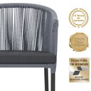 Ver imagem 3 de Mesa com 6 Cadeiras de Jantar Roma 120cm e Noronha em Alumínio Preto Corda Náutica Estofado 11 Trama