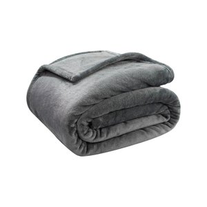 CAMA COBERTOR CASAL VELOUR SUPERSOFT 300 REF 112593 CINZA .