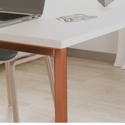 Mesa de Escritório Base Metal Bronze Tampo Branco 120 Cm House - 4