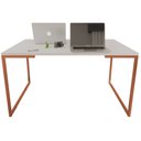 Ver imagem 2 de Mesa de Escritório Base Metal Bronze Tampo Branco 120 Cm House