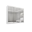 Ver imagem 1 de Guarda Roupa Casal Dubai 3 Portas Espelhadas 6 Gavetas 100% Mdf D Doro Móveis- Branco