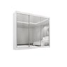 Guarda Roupa Casal Dubai 3 Portas Espelhadas 6 Gavetas 100% Mdf D Doro Móveis- Branco - 1
