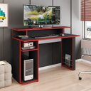 Ver imagem 1 de Mesa Escrivaninha Gamer Organizadora Nicho Suporte Para Computador PC Estudos Inspire Preto