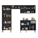 Ver imagem 5 de Cozinha Compacta com Armário e Balcão Xangai Multimóveis VM2840 Preta/Grafite