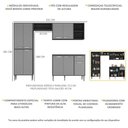 Ver imagem 3 de Cozinha Compacta com Armário e Balcão Xangai Multimóveis VM2840 Preta/Grafite