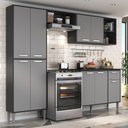 Ver imagem 1 de Cozinha Compacta com Armário e Balcão Xangai Multimóveis VM2840 Preta/Grafite