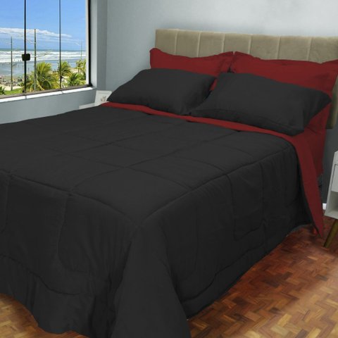 Edredom Cama Casal Queen com Jogo de Lençol Meia Estação