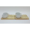 Ver imagem 3 de Kit Jogo 4 Xícaras Café Hotel 100ml C/ Pires Pinus - Porcelana Branca