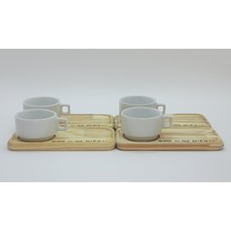 Kit Jogo 4 Xícaras Café Hotel 100ml C/ Pires Pinus - Porcelana Branca - 3