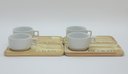 Ver imagem 3 de Kit Jogo 4 Xícaras Café Hotel 100ml C/ Pires Pinus - Porcelana Branca