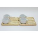 Ver imagem 1 de Kit Jogo 4 Xícaras Café Hotel 100ml C/ Pires Pinus - Porcelana Branca