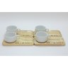 Kit Jogo 4 Xícaras Café Hotel 100ml C/ Pires Pinus - Porcelana Branca - 1
