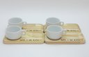 Ver imagem 1 de Kit Jogo 4 Xícaras Café Hotel 100ml C/ Pires Pinus - Porcelana Branca