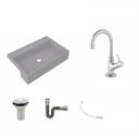 Ver imagem 2 de Kit Cuba XRT55 Torneira 1198 Metal Válvula 1 Polegada Sifão Cromado Flexível Compace