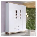 Ver imagem 2 de Guarda Roupa Infantil Ambiente Aconchego 4 Portas Branco Jequitibá Hp - Henn