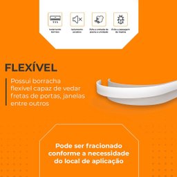 Veda Fresta Fita Adesiva Protetor Porta Janela Vedação Comfort Door 5 Metros Branco - 5