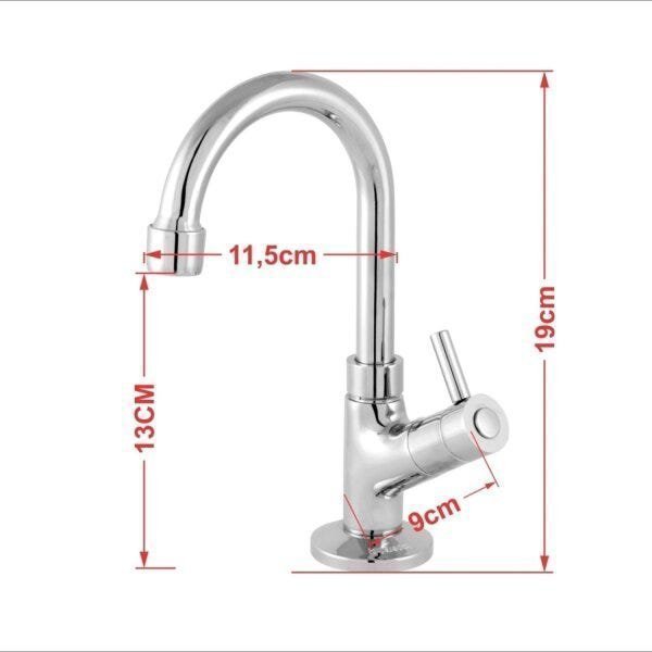 Kit Cuba XRT55 Torneira 1198 Metal Válvula Click 1 Polegada B Sifão PVC Flexível Compace - 9