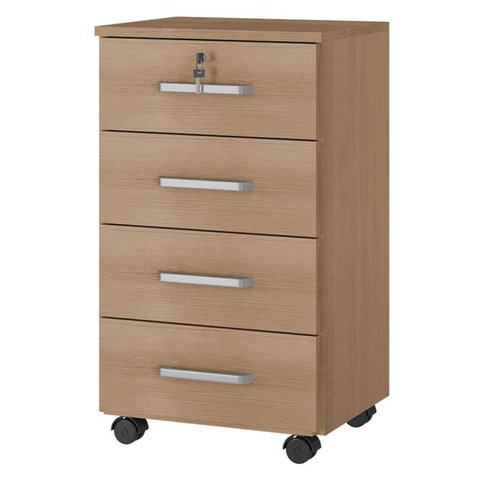 Gaveteiro Gávea com Chave 4 Gavetas Freijó Fosco - Móveis Leão