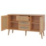 Aparador Buffet para Sala de Jantar com Tela Natural 135cm Taj D03 Freijó - Lyam Decor - 8