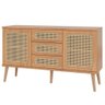 Aparador Buffet para Sala de Jantar com Tela Natural 135cm Taj D03 Freijó - Lyam Decor - 6