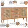 Aparador Buffet para Sala de Jantar com Tela Natural 135cm Taj D03 Freijó - Lyam Decor - 4