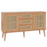 Aparador Buffet para Sala de Jantar com Tela Natural 135cm Taj D03 Freijó - Lyam Decor - 1