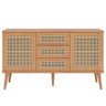 Aparador Buffet para Sala de Jantar com Tela Natural 135cm Taj D03 Freijó - Lyam Decor - 3